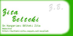 zita belteki business card